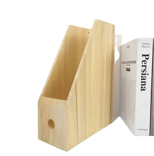 HENGDING Wood Creative Fashion Book Boxes Book Storage Box Document File Organizer Box Folder Decorative