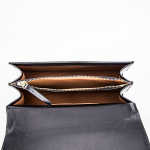 Robe <span class=keywords><strong>Soochic</strong></span> personnalisée en cuir noir mat petite chaîne sac à rabat sac à bandoulière avec chaîne gourmette coulissante bandoulière pour les femmes - Product Image 5