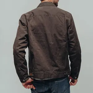 Vestes <span class=keywords><strong>d</strong></span>'<span class=keywords><strong>hiver</strong></span> en toile cirée <span class=keywords><strong>pour</strong></span> hommes, de haute qualité, classiques, en coton, à la mode, neuves, personnalisées, résistantes et durables - Product Image 3