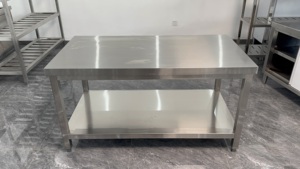 Mesa <span class=keywords><strong>de</strong></span> Cocina <span class=keywords><strong>de</strong></span> Acero Inoxidable con Asientos para <span class=keywords><strong>Restaurante</strong></span> Comercial, <span class=keywords><strong>Servicio</strong></span> <span class=keywords><strong>de</strong></span> Alimentos, Preparación <span class=keywords><strong>de</strong></span> Alimentos, Estación <span class=keywords><strong>de</strong></span> Almacenamiento para Catering - Product Image 2