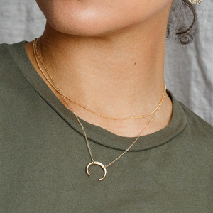 Roxi — collier en acier inoxydable pour femme, pendentif en forme de corne de lune, plaqué or, bijou minimaliste, <span class=keywords><strong>2022</strong></span> - Product Image 5