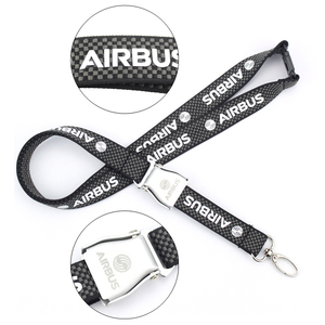 Dây đeo thẻ chất lượng cao Airbus có khóa an toàn, dây đeo cổ hàng không dùng để đựng thẻ nhân viên, chất liệu polyester - Product Image 1