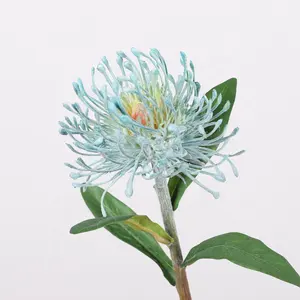 QiHao-flores artificiales de crisantemo para boda, flores falsas de flocado, Proteaceae, lecospermum