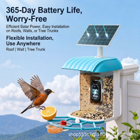 Mangeoire à oiseaux solaire automatique, étanche, grande capacité, bac à graines pour l'extérieur
