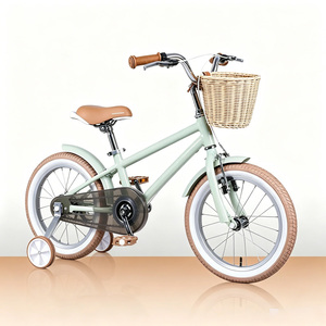 Vélo enfant rétro à une vitesse avec cadre en alliage d'aluminium, panier en osier et selle réglable, 12-20 <span class=keywords><strong>pouces</strong></span>, capacité 100 kg - Product Image 3