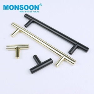 Poignées de meuble en acier inoxydable nickel brossé pour chambre à coucher, tiroir et commode - Design moderne - Product Image 1