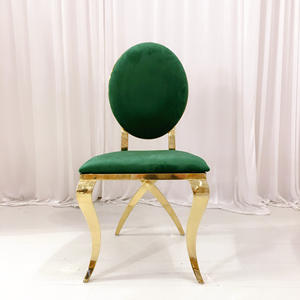 Chaise de salle à manger de mariage en acier inoxydable à motif laser rose avec dossier et coussin interchangeables - Product Image 5