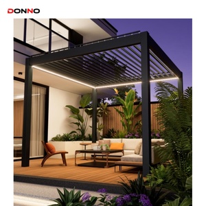Garden Free Standing <b>Waterproof</b> Motorized Aluminio Pavilion Gazebo Ultraviolet-proof Custom Aluminium Pergola Free-standing Moto - Product Image 6