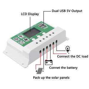 Controlador de Carga Solar Masuyoshi Mitsu 20A 12V/24V LCD con Doble USB PWM para Sistema Solar - Product Image 3