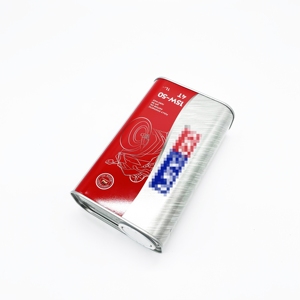 Boîte en fer blanc rectangulaire carrée de 1L de haute qualité pour huile moteur avec logo personnalisé et impression offset - Product Image 3