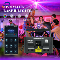 Projecteur laser d'animation RVB 5W pleine couleur DMX512 avec contrôle par téléphone portable pour fêtes, mariages, bars, discothèques, Noël et événements scéniques