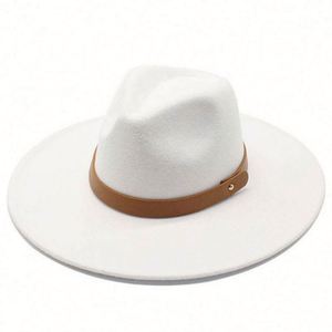 Wholesale Unisex New Trend Ladies Jazz Panama Hat 9.5cm Wide Brim Wool Fedora Hats With Belt Bond - Product Image 1