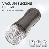 Godet Masturbateur Masculin Doux Effet Vagin Transparent Double Vibration Télécommande Sans Fil Exercice d'Endurance Vacuum PocketCup