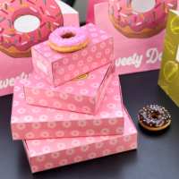 Boîtes d'emballage pour beignets en carton rigide biodégradable et recyclable avec logo personnalisé pour les plats à emporter