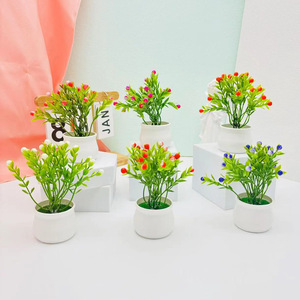 Plante en pot miniature à perles milaneses, plante verte artificielle de 12 cm de hauteur, pot de fleurs décoratif pour la décoration de la maison et de la chambre - Product Image 1