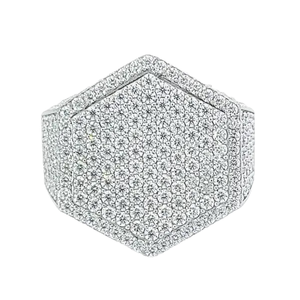 Bague de pinky pour homme Avira Jewels Trendy 7 Pass, testeur de diamants, style Hip Hop, en argent 925 plaqué or, sertie de moissanite VVS certifiée GRA - Product Image 2