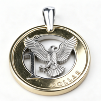 Colgante de Moneda de Dólar Irregular de Aleación de Zinc con Diseño de Águila, Moderno y Tradicional, para Coleccionistas de Arte, Pin de Élite TWEP-0011