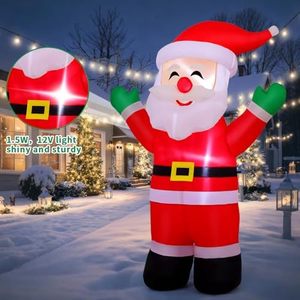 COMIN Inflables navideños de 5,2 pies de altura para exteriores e interiores, decoraciones para césped y jardín, Papá Noel con LED incorporados - Product Image 5