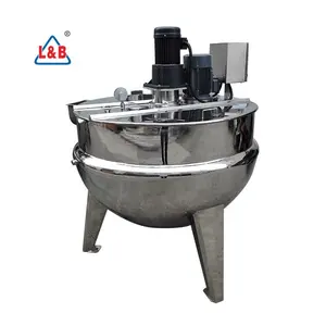 stainless steel ss316L vertical 500liter industrial jacketed cooking Kettle with mixer for ketchup
