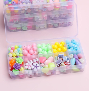 Fatto a mano fai da te in plastica gioielli perline Puzzle Set per bambini collana di perline e bracciale per le ragazze - Product Image 1