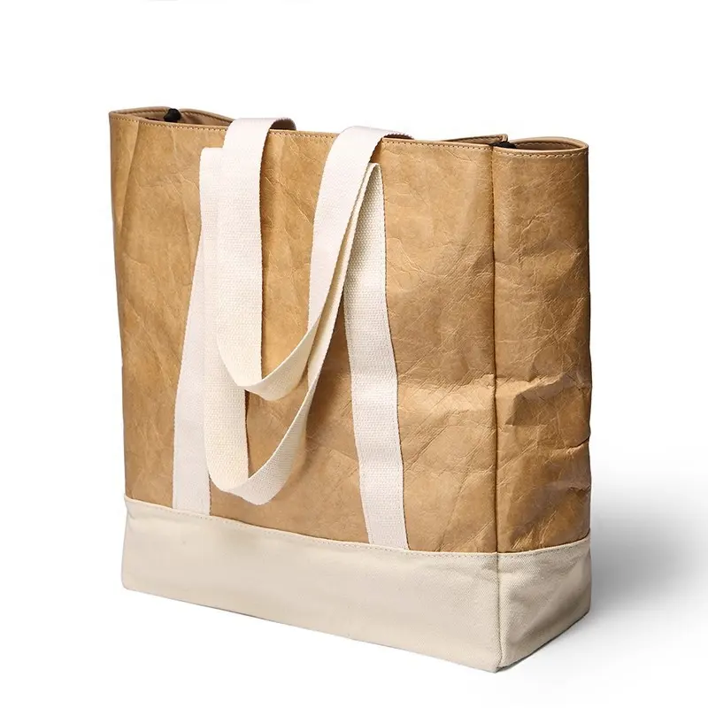 विरोधी आंसू Tyvek ढोना बैग फ्लैट नीचे धोया Tyvek हैंडबैग Recyclable Tyvek कागज किराने की खरीदारी बैग