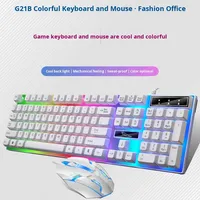 Nouvel ensemble clavier et souris filaire USB G21B lumineux pour jeux PC - Équipement de gaming transfrontalier