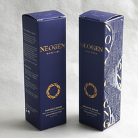 Boîte haut de gamme en carton ivoire à fermeture automatique, gaufrée à chaud or, pour gel contour des yeux