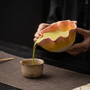 Orange Bright Color Ceramic Matcha <b>Tea</b> <b>Set</b> Japanese & Minimalist Style Home Use Matcha Stirring Tool and Standing Whisk - Product Image 1