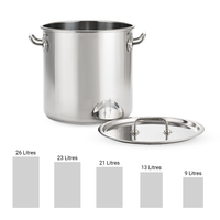 Ensemble de casseroles en acier inoxydable pour la cuisine, grande casserole ronde de qualité, grande batterie de cuisine, marmite avec couvercle, cuisinière de grande capacité, ustensiles de cuisine
