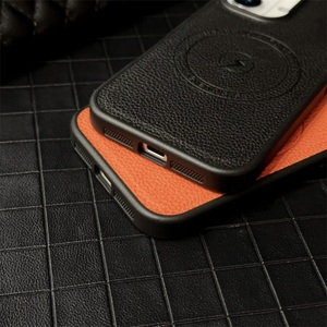 Custodia di lusso in morbida TPU in morbida pelle magnetica Litchi per <span class=keywords><strong>iPhone</strong></span> 16 15 14 13 12 <span class=keywords><strong>11</strong></span> Pro Max Plus Pro copertura di ricarica Wireless - Product Image 6