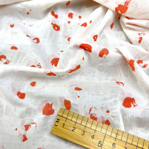 Tissu en coton Salt Shrink 80 g/m² à motif éclaboussures d'orange, sans repassage, en stock, pour robe, chemisier, haut, largeur 50 pouces - Product Image 2