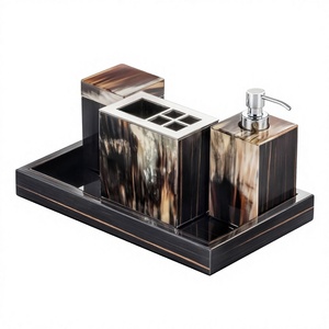 Luxury Mother of Pearl <b>Bathroom</b> <b>Accessories</b> <b>Set</b> Handmade Shell Inlay Vanity <b>Set</b> with Soap Dispenser Toothbrush Holder Tumbler S - Product Image 1
