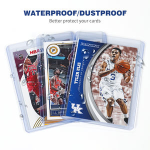 <span class=keywords><strong>Porte</strong></span>-cartes rigides en <span class=keywords><strong>PVC</strong></span> transparent de qualité supérieure, 1000 unités, pour cartes de baseball, basketball et autres sports, 35PT, 3x4, certifié EN71, gris fox - Product Image 4