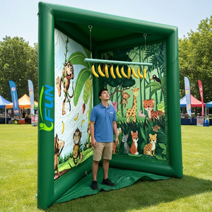 <span class=keywords><strong>Jeu</strong></span> de Carnaval Gonflable en PVC Attrape-Perroquet avec Banane 2,4x2,7m – Installation Facile pour l'Entraînement de la Coordination Oeil-Main et de la Rapidité de Réaction - Product Image 1