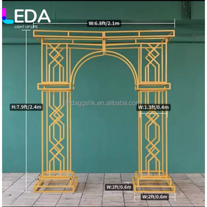 LEDA 8FT Tall Artificial <b>Wedding</b> Romantic Artificial Green And White Flowers <b>Wedding</b> Arch With Iron <b>Frame</b> Floral Arrangement - Product Image 6