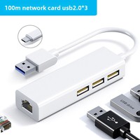 Adaptateur réseau USB 2.0 Type-C avec pilotes, carte réseau filaire 10/100 Mbps externe en stock
