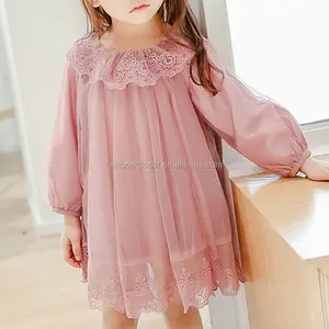 Abito in Chiffon estivo alla moda per ragazze con ricamo da bambino colletto Casual spagnolo abbigliamento per bambini 8 anni