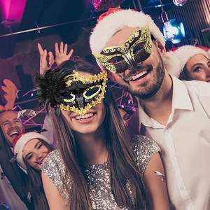 Topeng pasangan, Set kostum pesta Venetian, kostum Halloween, topeng Mardi Gras untuk wanita dan pria - Product Image 6