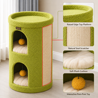 Arbre à chat avec poteau à gratter en sisal, double niche pour chat, perchoir en peluche, mobilier d'intérieur pour chat, centre d'activités, vente en gros OEM