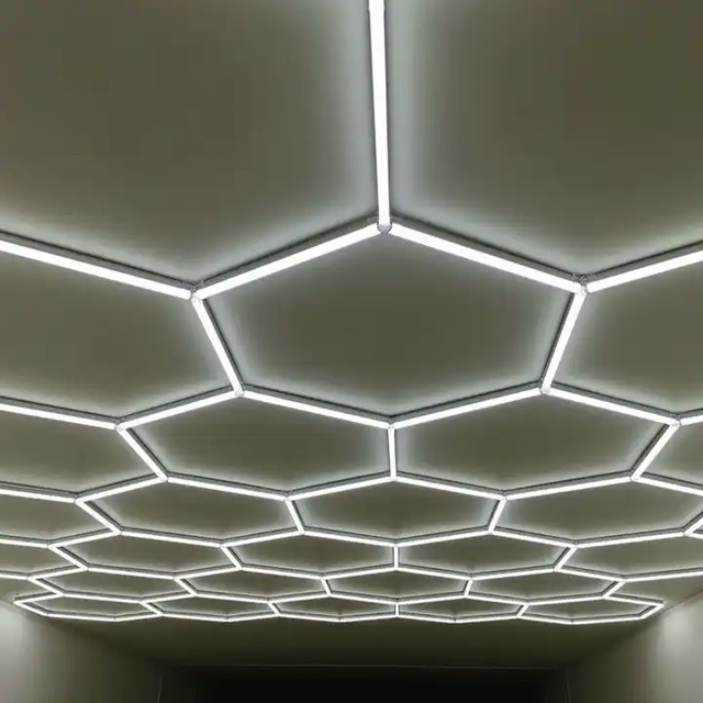 Deformable Honeycomb Led Garage Lights Working Light Hanging Hexagon Detailing Lamp Led Home Hexagon Ceiling Garage Light