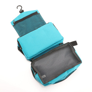 Travel <b>Toiletry</b> Bag Tri Fold Waterproof Cosmetic <b>Storage</b> Bag For Women Outdoor Travel Hook Type Rectangle Blue Black Orange - Product Image 5