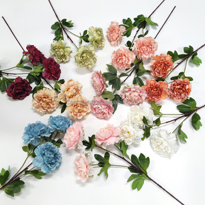 Bán Buôn Chất Lượng Cao Hoa Nhân Tạo Duy Nhất Thân Cây 3 Hoa Lụa Mẫu Đơn Hoa Nhân Tạo Hoa Mẫu Đơn Hoa Tường Cho Đám Cưới Trang Trí - Product Image 2