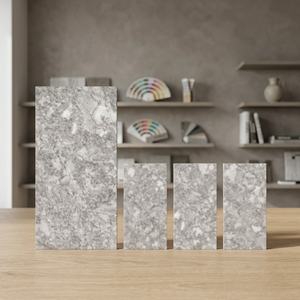 Azulejos de Porcelana Esmaltada Digitalmente, 800x1600mm, 9mm, Beige Alabastro, Blanco Marfil, Acabado Brillante, Aspecto Mármol - Product Image 2