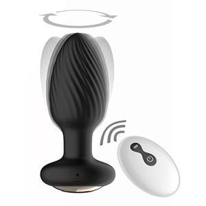 รีโมทคอนโทรล360หมุนบิดซิลิโคนเสียบทวารหนักเสียบก้นปลั๊กการฝึกอบรมสำหรับผู้ชาย - Product Image 1