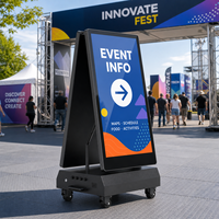 Écran publicitaire LCD portable double face de 43 pouces pour extérieur, 2000 nits de luminosité élevée, Android CMS, WiFi, télécommande, DOOH