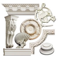 Moulures décoratives en polyuréthane pour corniches, colonnes romaines, plafonds et médaillons sans joint pour l'immobilier (vente en gros)