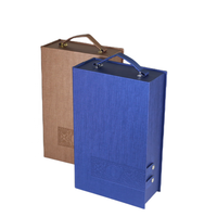 Boîtes à vin en papier d'art de luxe pour l'emballage, coffret cadeau de vin, coffret cadeau magnétique en bois de Vodka