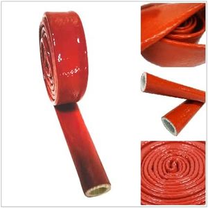 Isolation thermique, résistant aux hautes températures, <span class=keywords><strong>tuyau</strong></span> de <span class=keywords><strong>protection</strong></span> en fibre de verre enduit de silicone ignifuge - Product Image 5