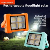 Lanterne rechargeable au lithium ultra-lumineuse, indice de protection IP65, à intensité variable, portable, lampe de secours solaire pour la maison, lampe de camping LED, projecteur