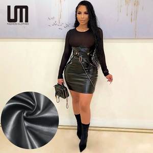 Chic leather zipper front dress In A 
